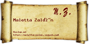 Maletta Zalán névjegykártya